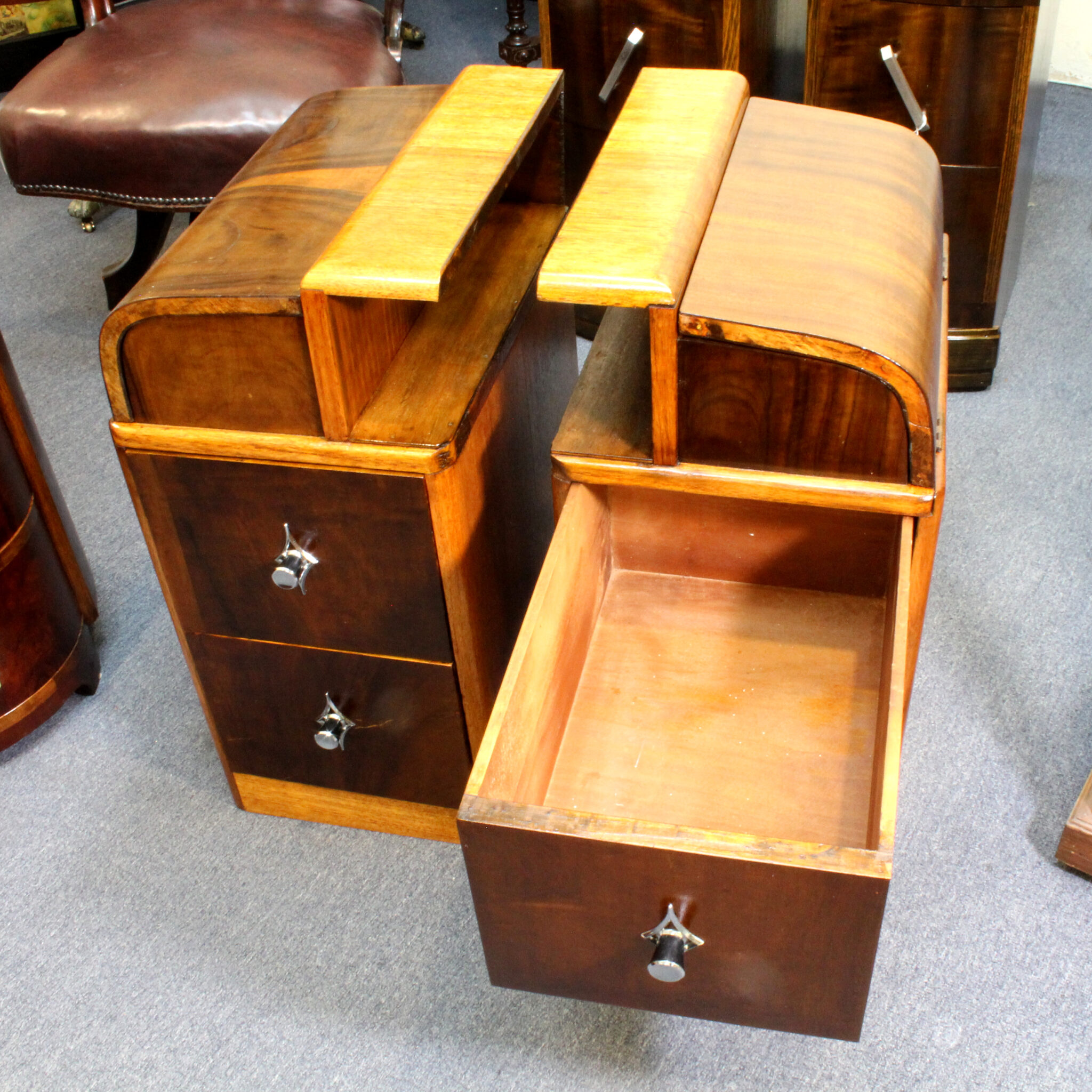 Art Deco/mid century pair of Bedside Tables - Camberwell Antique Centre